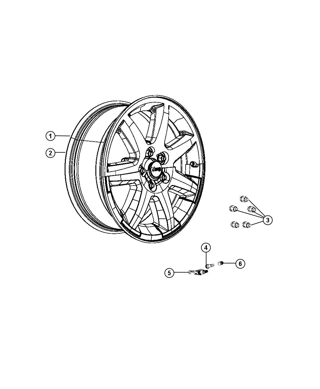 Diagram Wheels and Hardware. for your Jeep