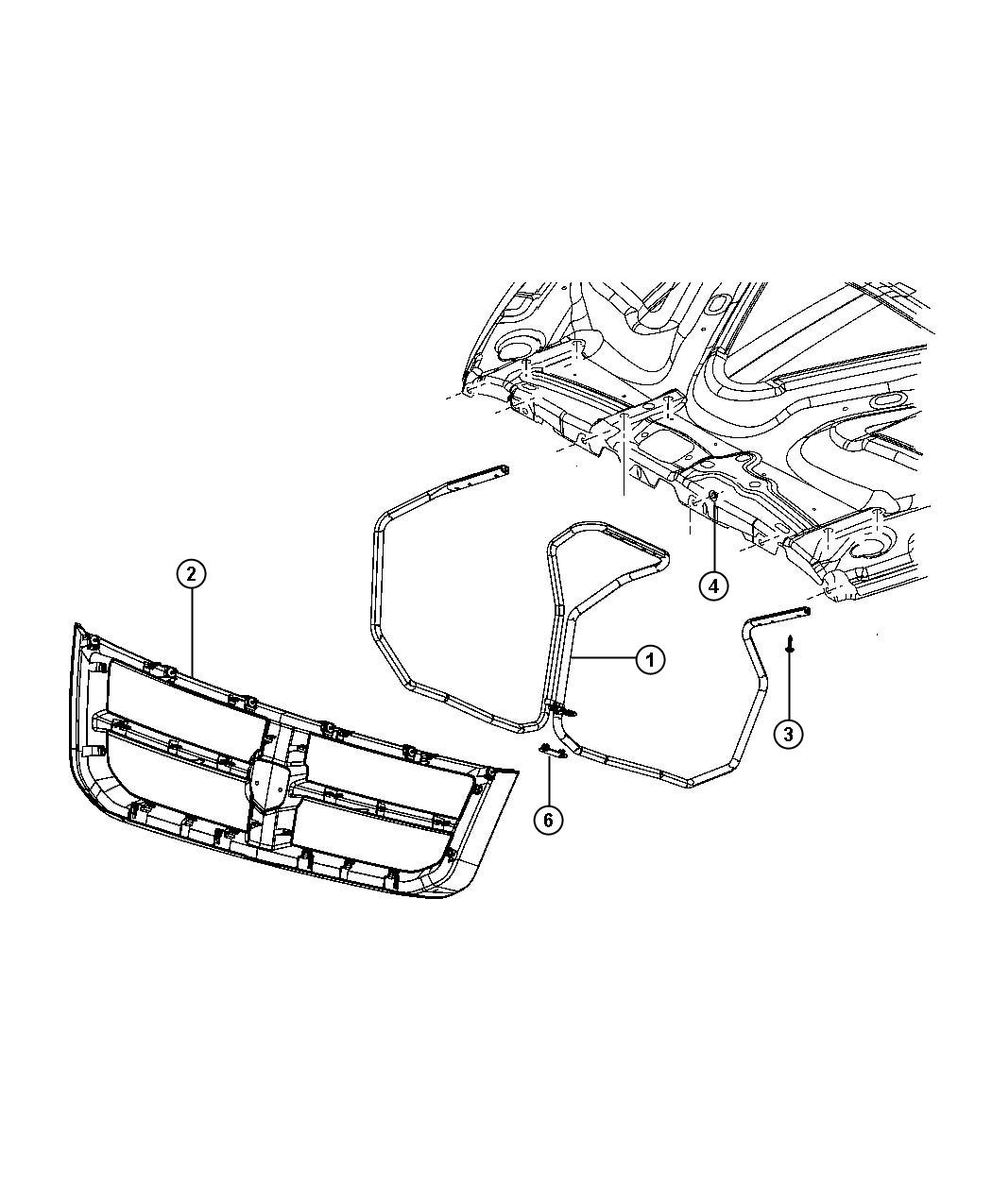 Diagram Grilles and Attaching Hardware. for your 2007 Dodge Ram 1500   