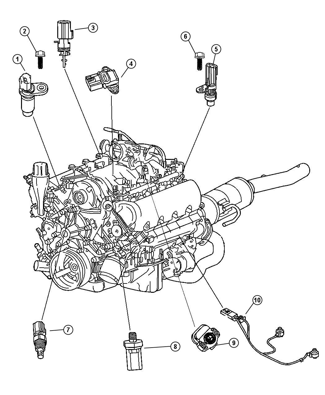 Diagram Sensors, Gas Engine. for your Dodge