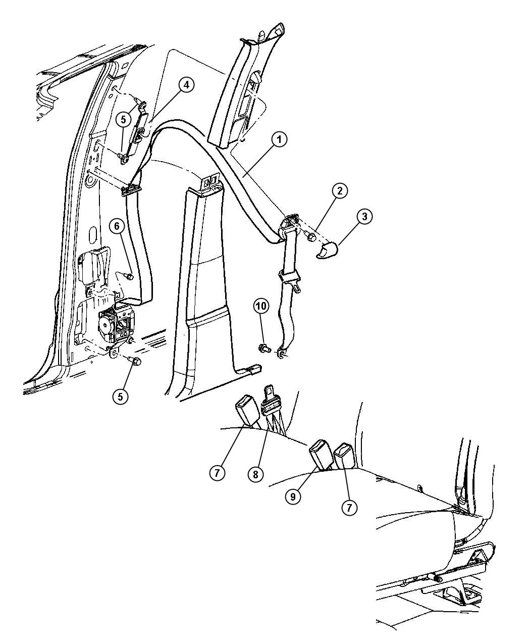 Seat Belts Front. Diagram