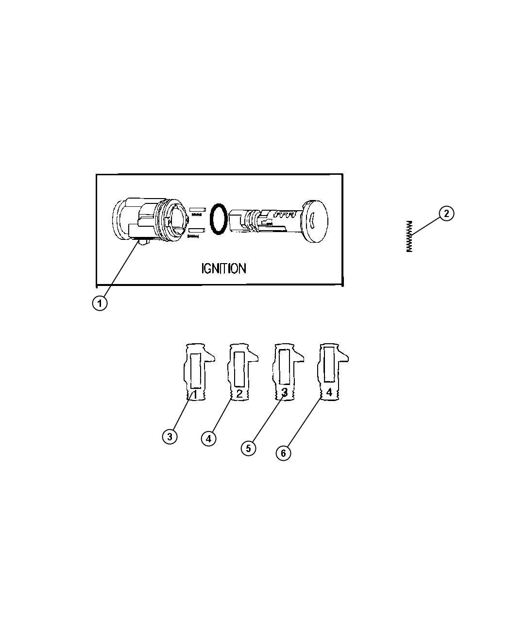 Diagram Ignition Lock Cylinder. for your 2004 Chrysler Sebring   