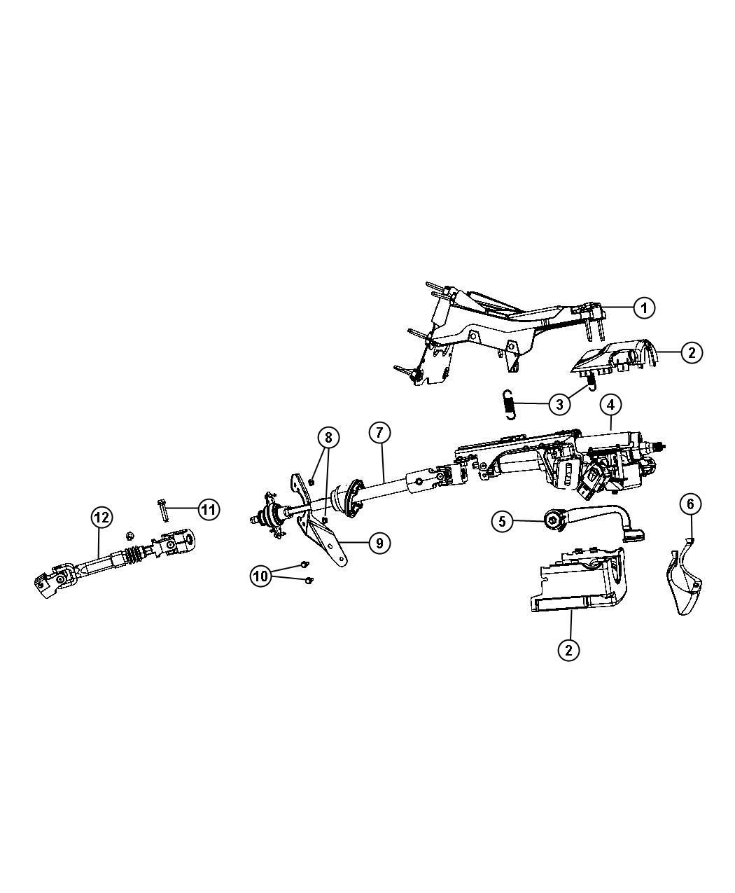 Diagram Steering Column Right Hand Drive. for your 2009 Dodge NITRO   