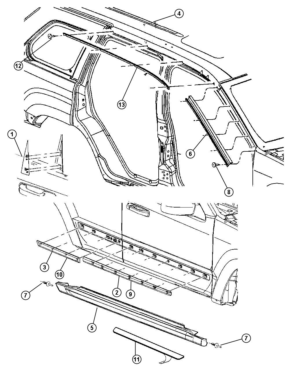 Diagram Exterior Ornamentation. for your Jeep Grand Cherokee  