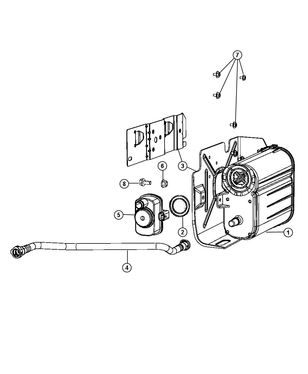 Diagram Vapor Canister and Leak Detection Pump. for your 2007 Dodge NITRO   