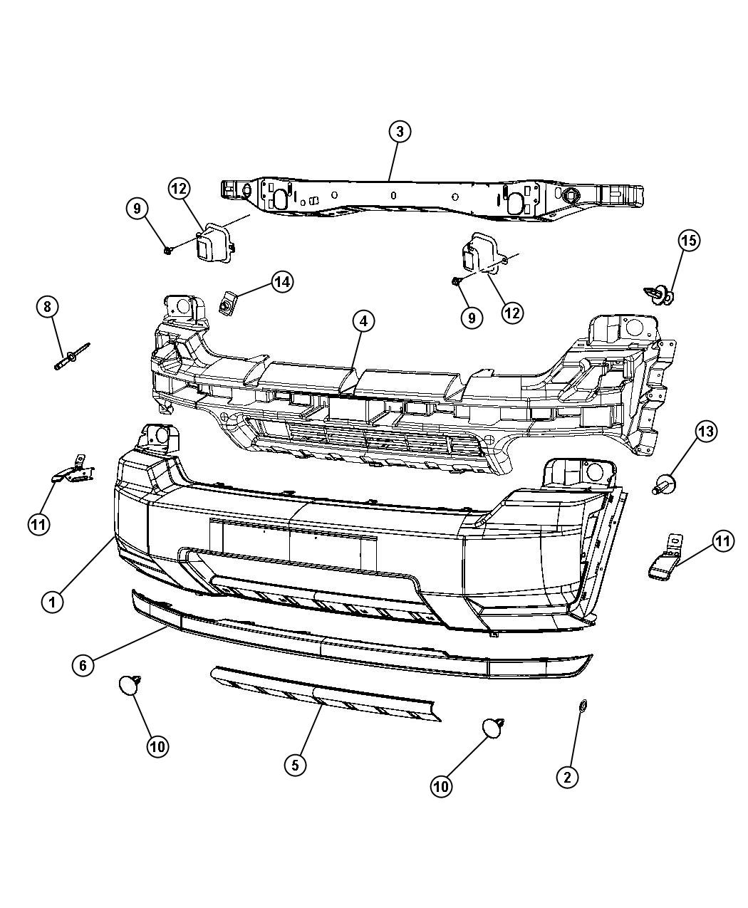 Diagram Fascia, Front. for your Jeep