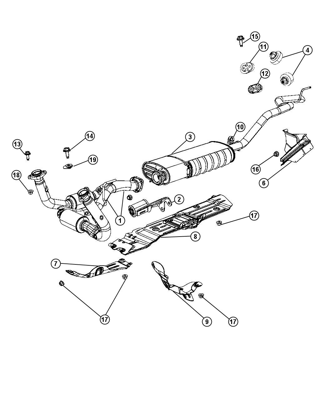 Diagram Exhaust System. for your 2001 Dodge Grand Caravan   