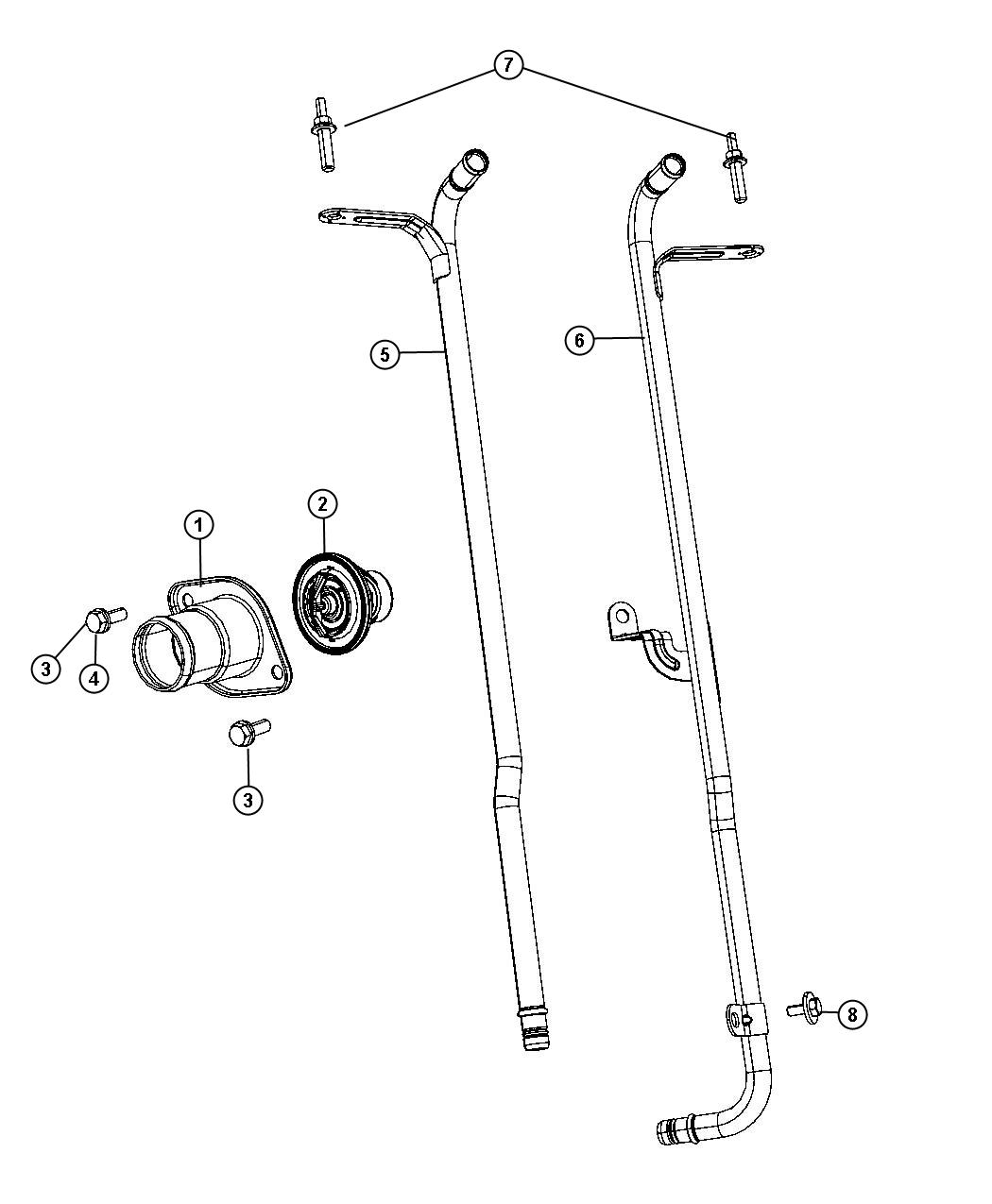 Diagram Thermostat and Related Parts. for your Chrysler