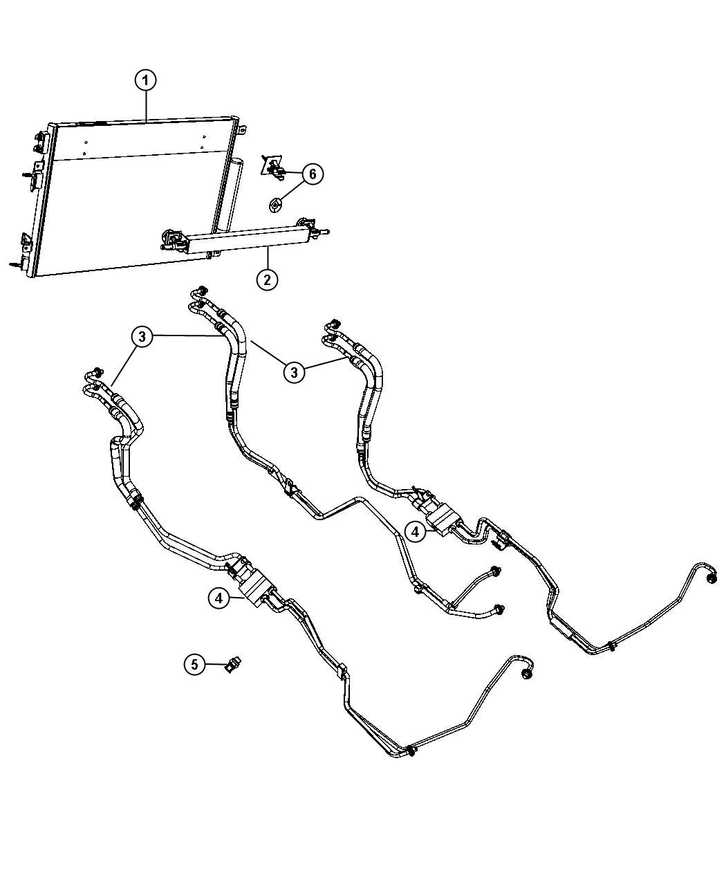 Diagram Transmission Oil Cooler and Lines. for your Dodge Charger  