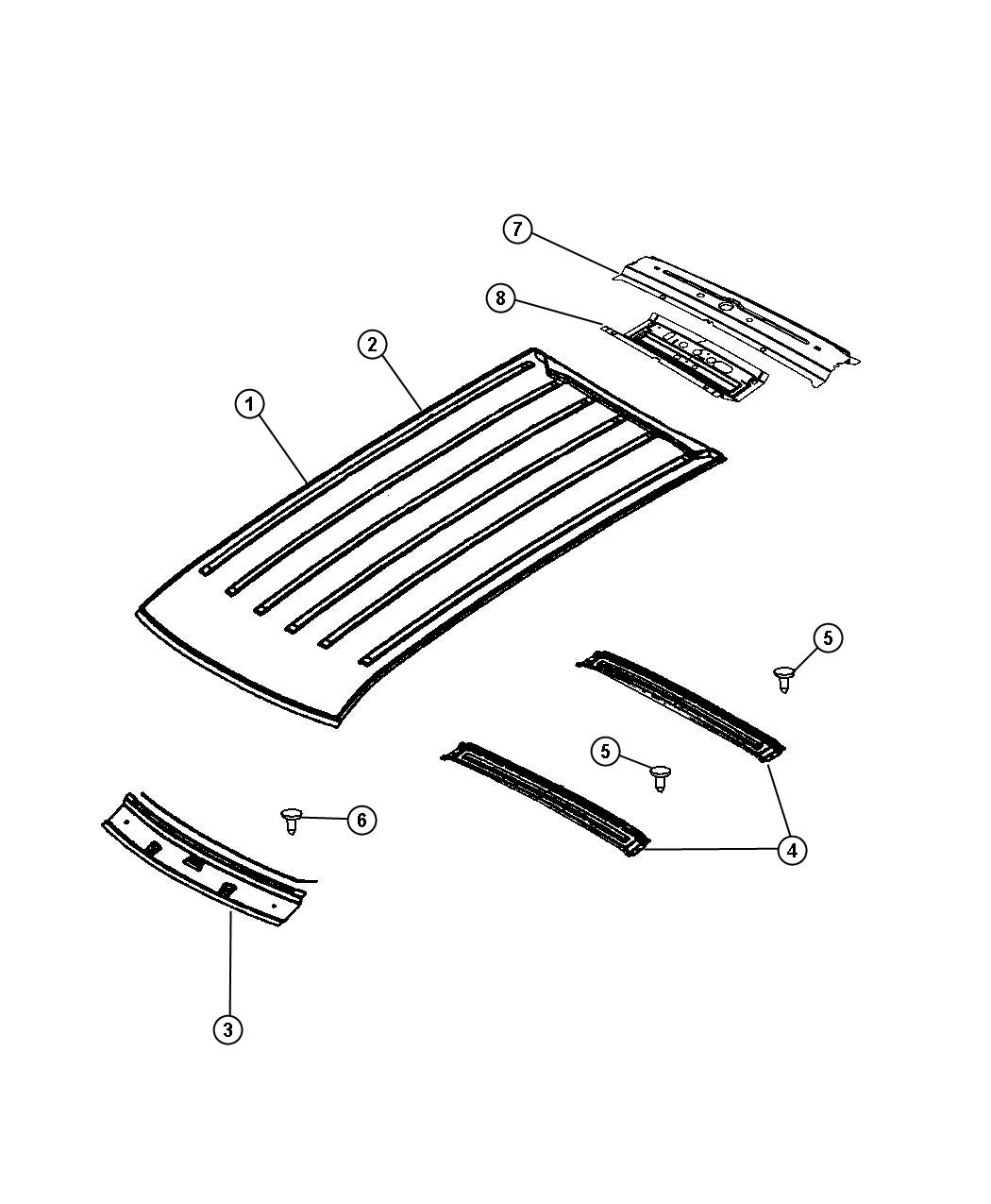 Diagram Roof Panel. for your 2007 Ram 3500   