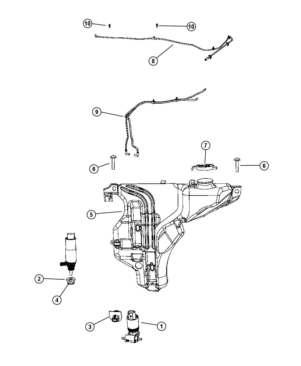 Diagram Front Washer System. for your 2009 Ram 5500   