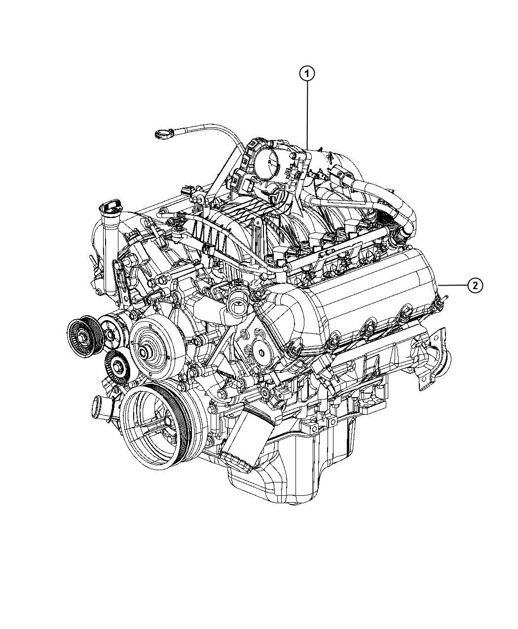 Diagram Engine Assembly And Service Long Block 3.7L [3.7L V6 Engine]. for your Dodge Dakota  