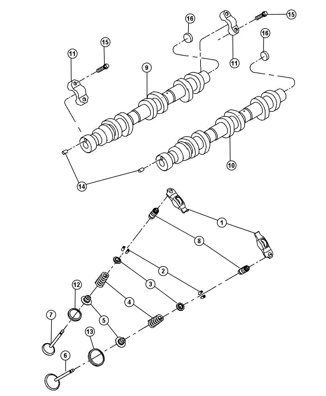 Diagram Camshafts And Valvetrain 3.7L [3.7L V6 Engine]. for your Chrysler 300  M