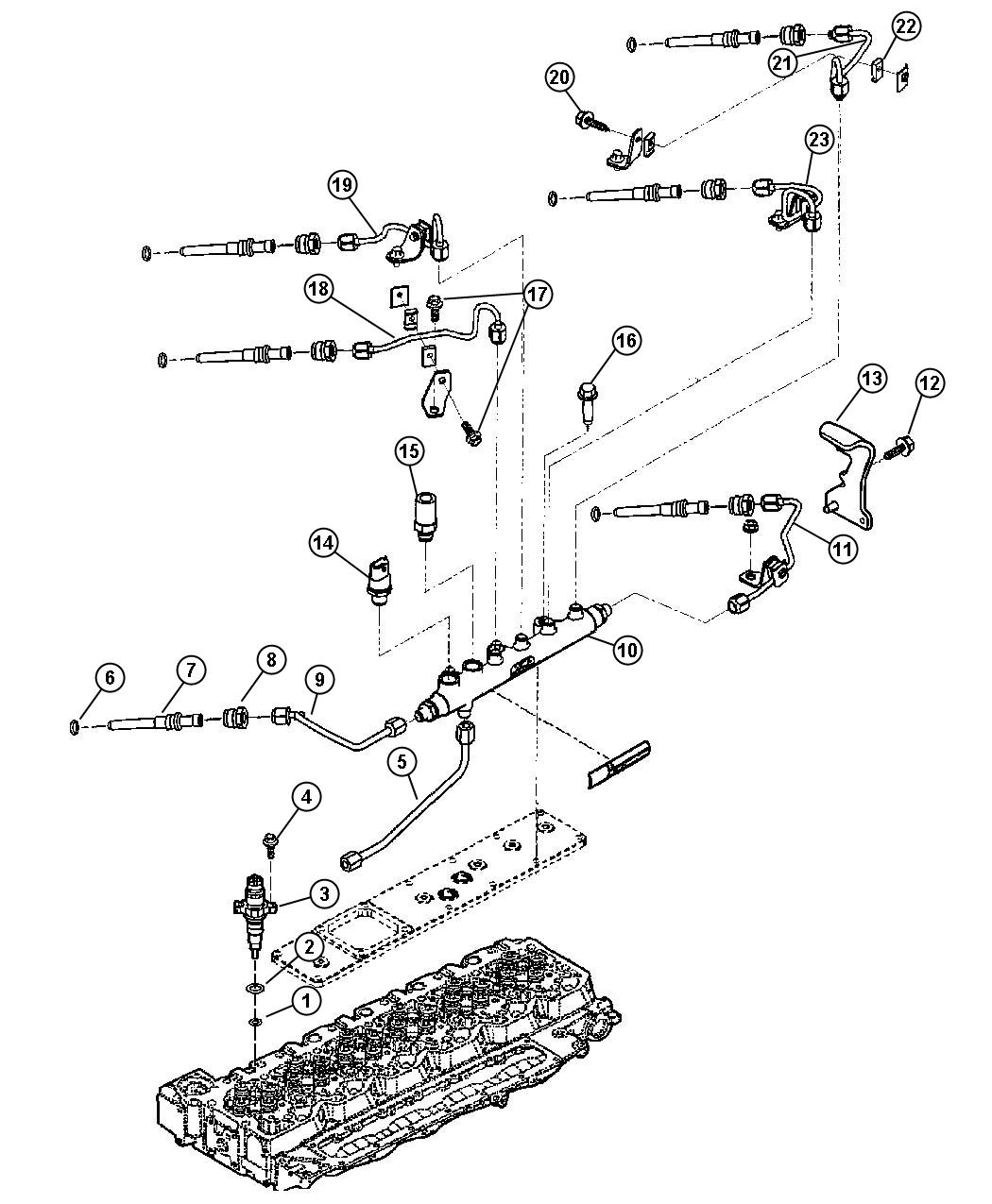 Diagram Injjection Plumbing5.9 Diesel [ALL DIESELS ENGINES]. for your 2004 Dodge SPRINTER   