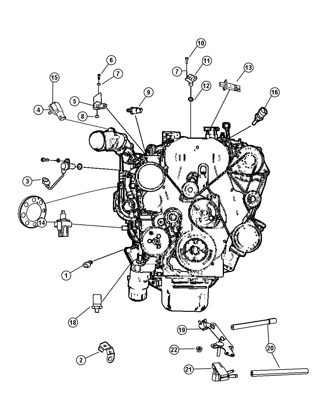 Diagram Sensors, Diesel Engine. for your Dodge