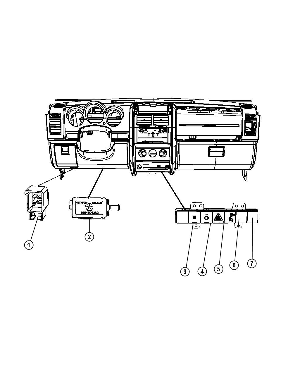 Diagram Switches Instrument Panel. for your Dodge