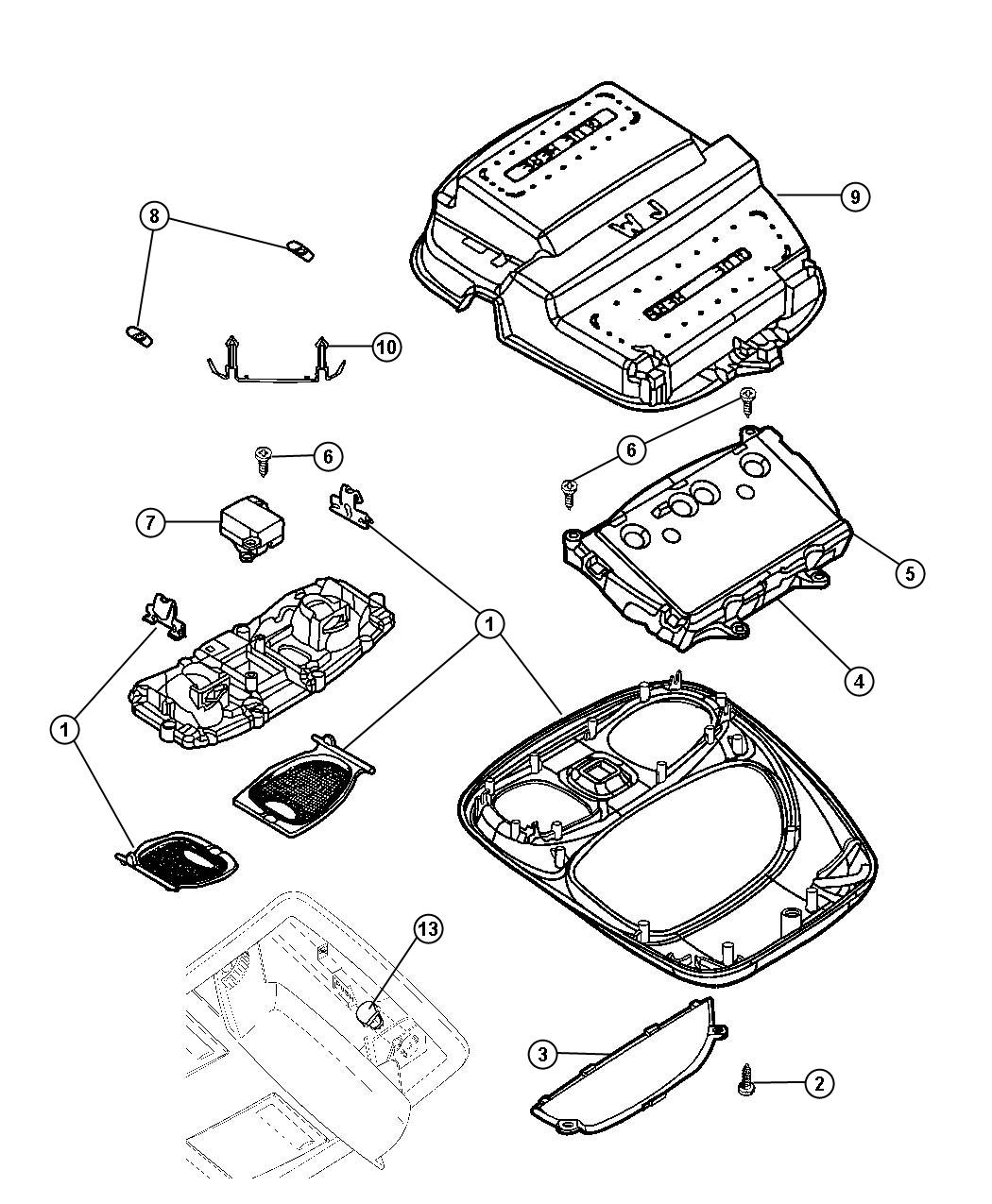 Overhead Consoles. Diagram