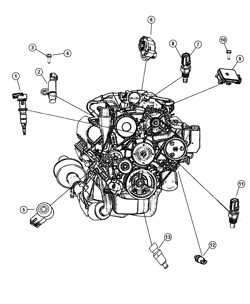 Diagram Sensors Gas Engine. for your Dodge Ram 1500  