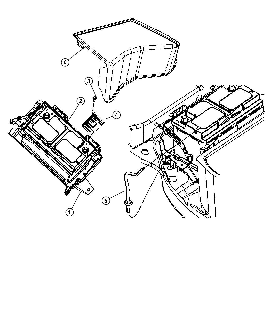 Diagram Battery Tray and Support. for your Dodge