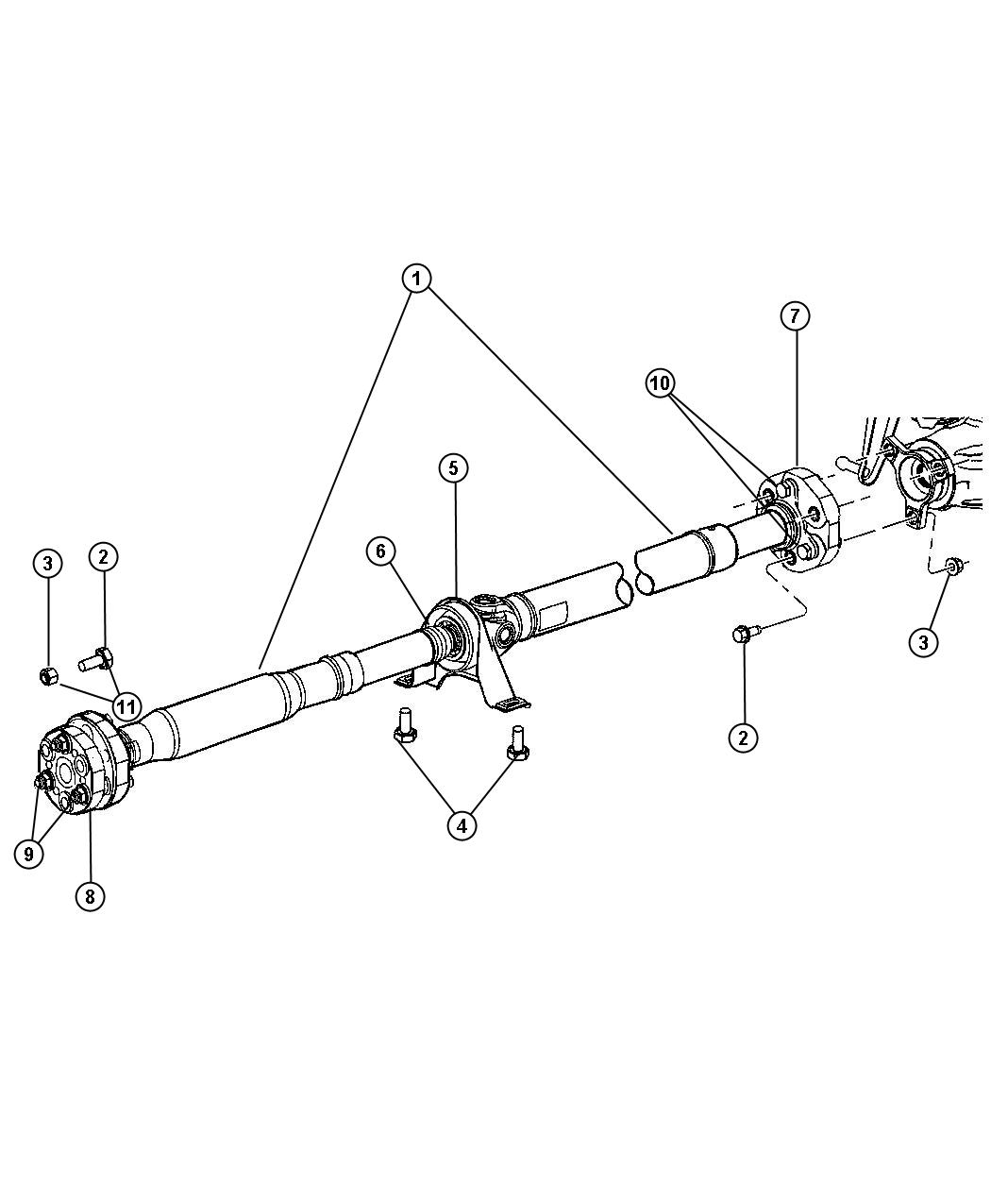 Diagram Shaft, Drive, Rear. for your Dodge