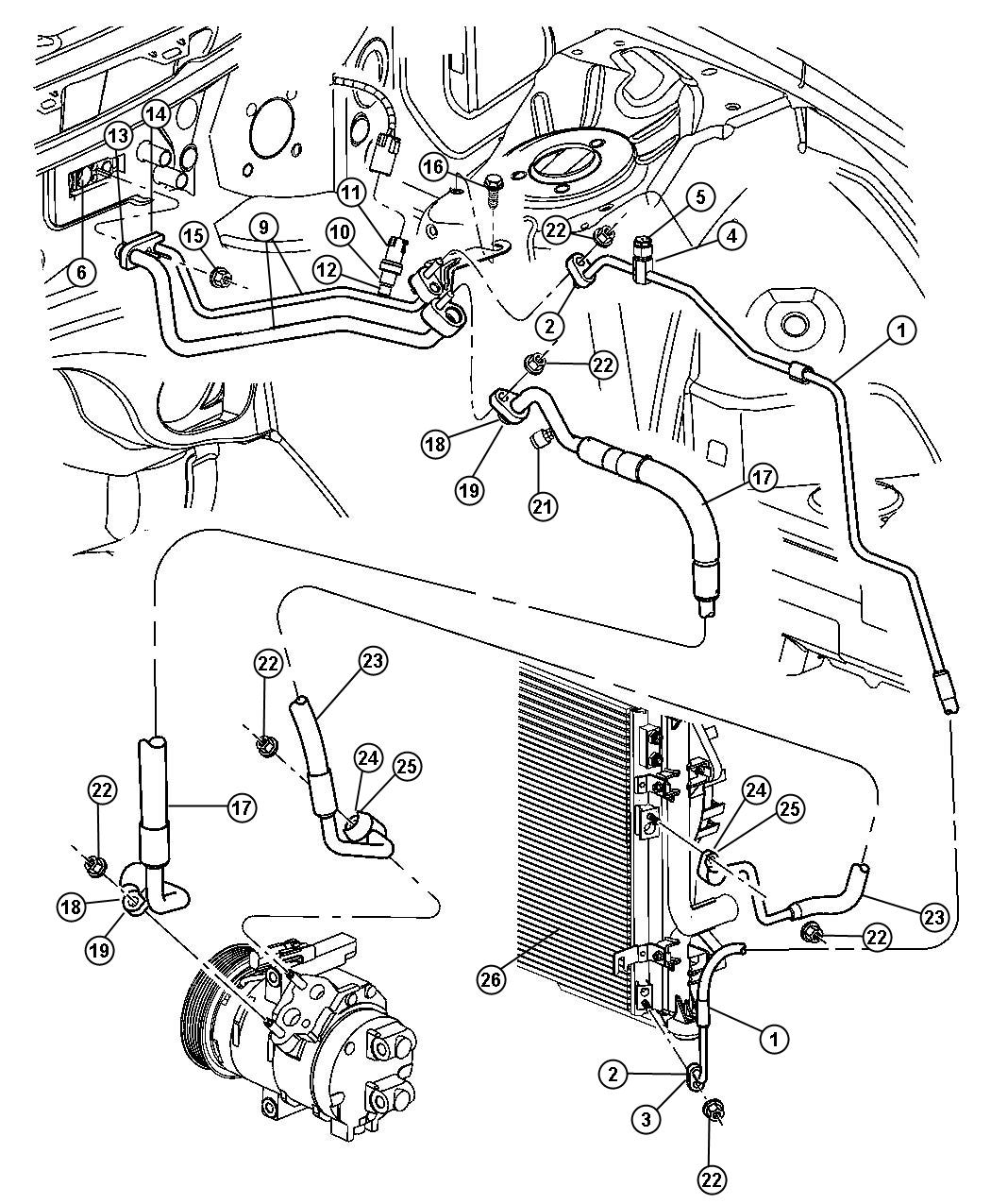 Diagram A/C Plumbing. for your 2020 Chrysler 300   