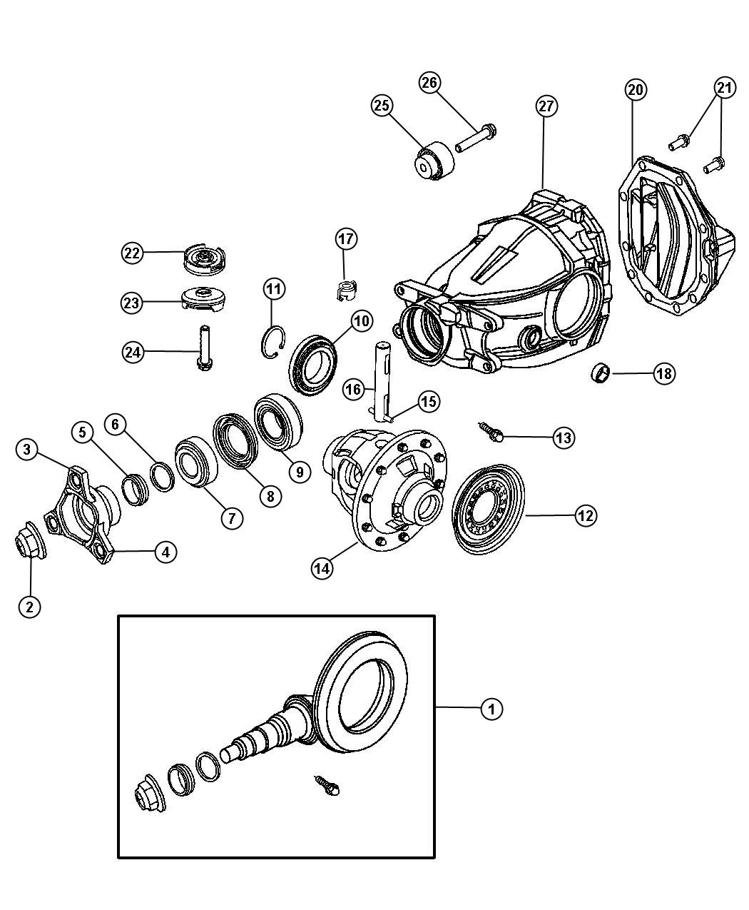 Diagram Housing and Differential with Internal -[RWD]. for your 2020 Dodge Charger   