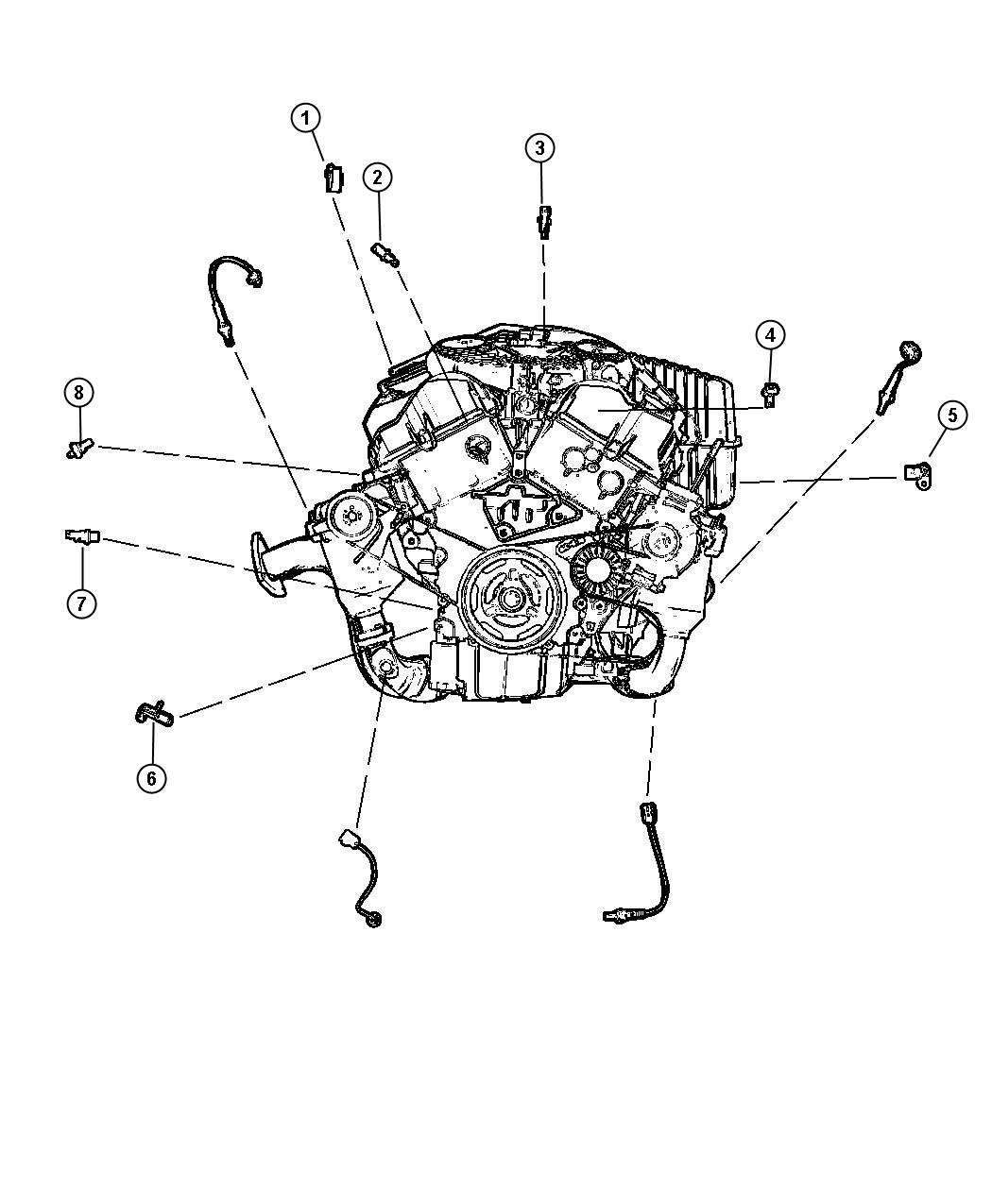 Diagram Sensors, Gas Engine. for your Chrysler 300  