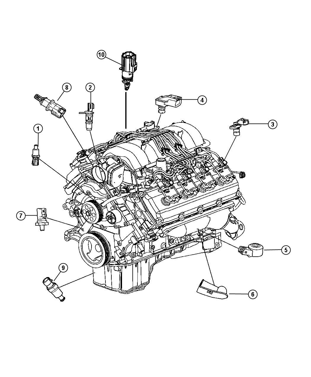 Diagram Sensors, Gas Engine. for your Dodge Charger  