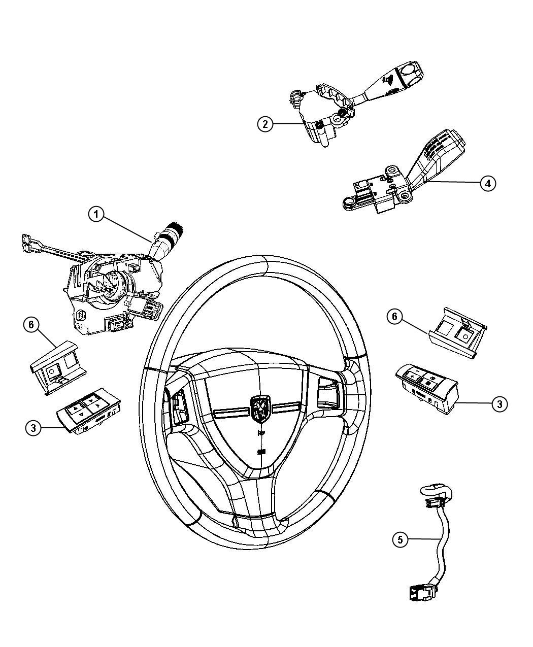 Diagram Switches Steering Column and Wheel. for your Dodge Avenger  