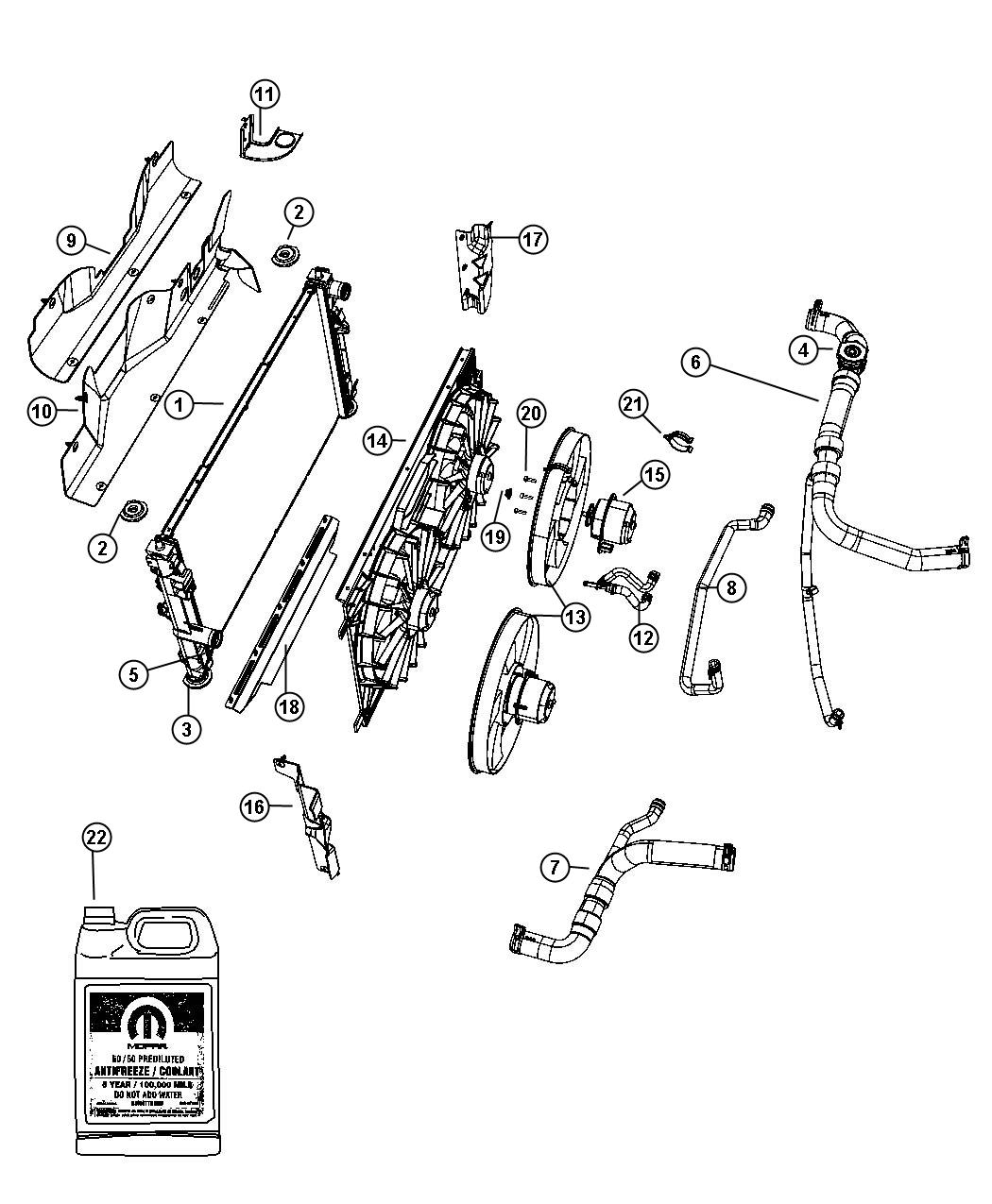 Diagram Radiator and Related Parts. for your Chrysler 300  M