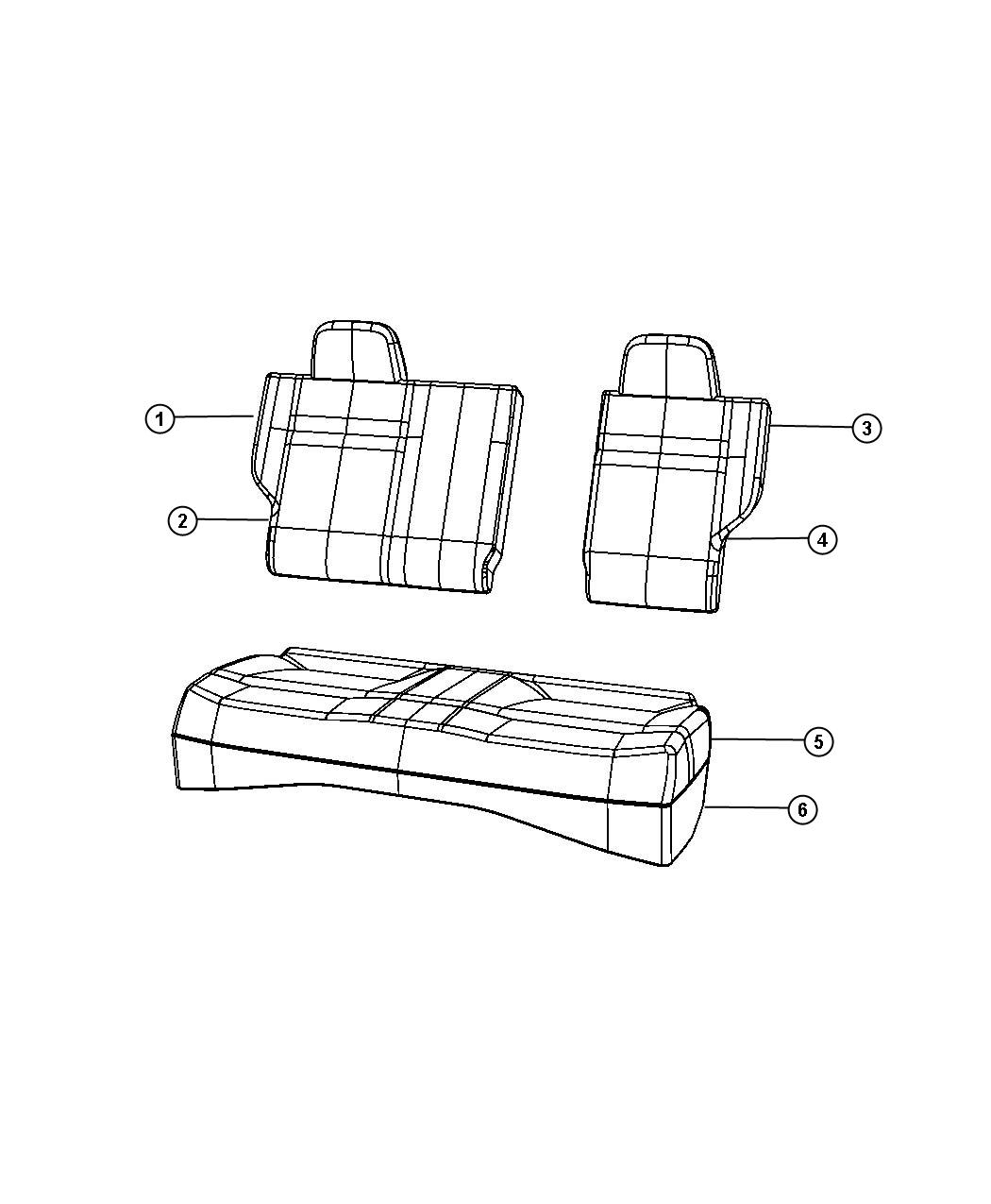 Diagram Rear Seat - 60/40 - Trim Code [V8]. for your Chrysler 300  M