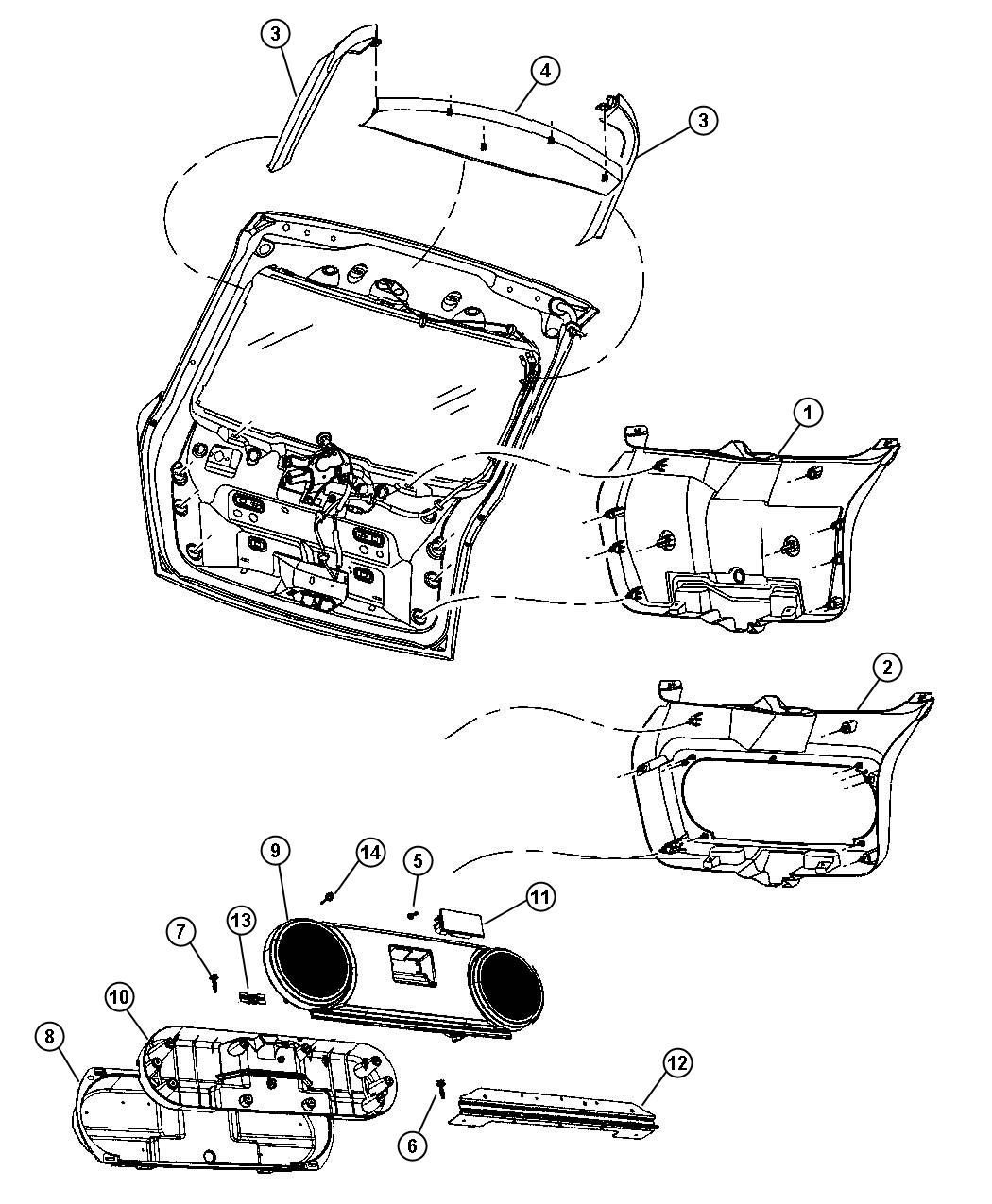 Liftgate Panels and Scuff Plate. Diagram