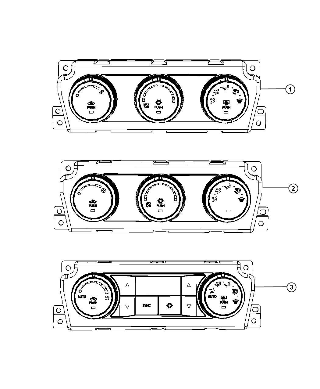 A/C and Heater Controls. Diagram