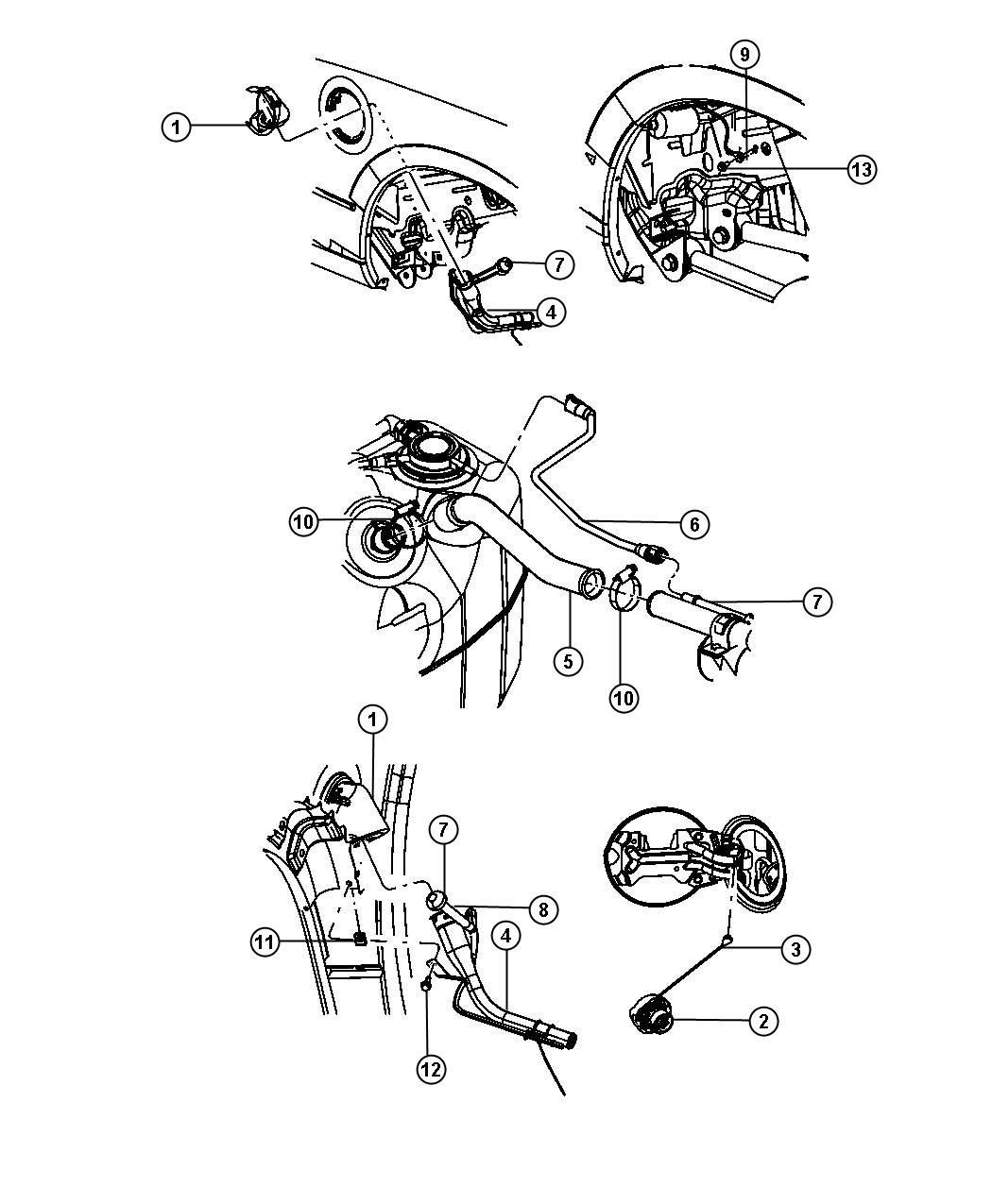 Diagram Fuel Filler Tube and Related. for your Dodge Ram 1500  