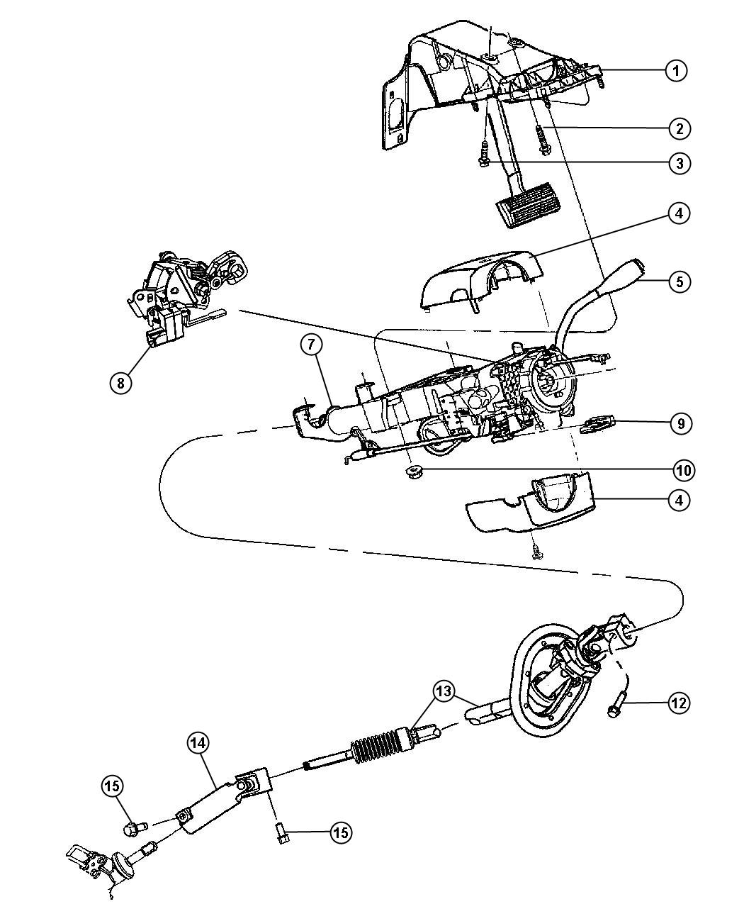 Diagram Steering Column. for your Dodge Ram 1500  