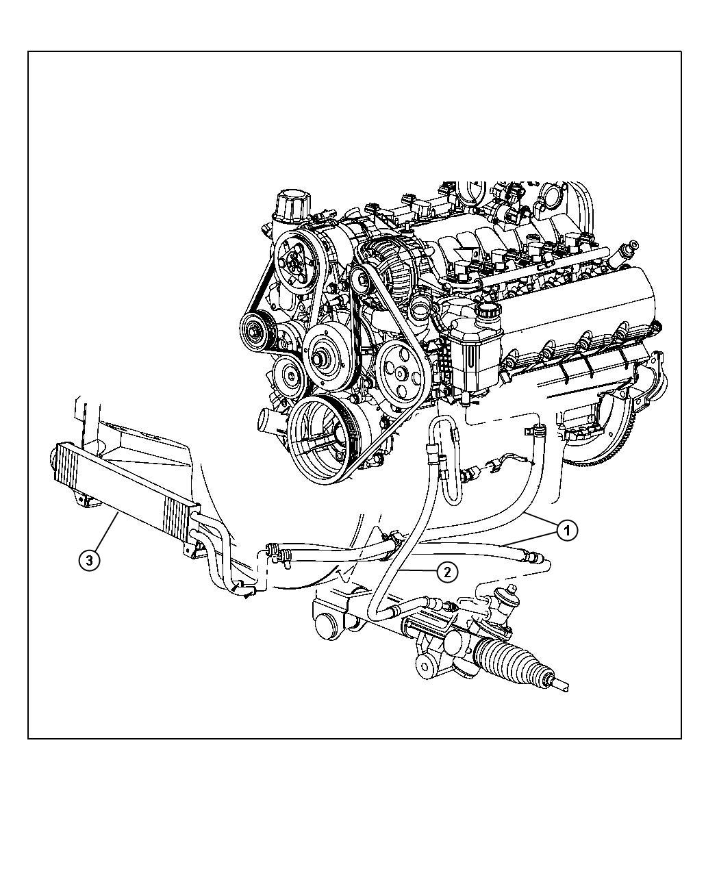 Diagram Hoses, Power Steering. for your Dodge Ram 1500  