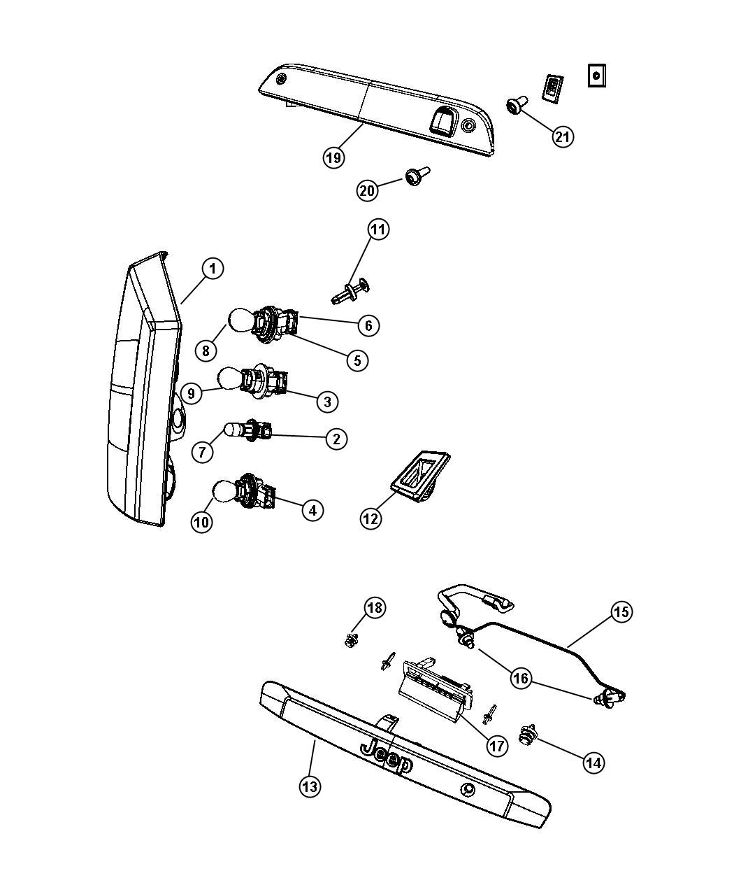 Diagram Lamps Rear. for your 2011 Jeep Liberty   