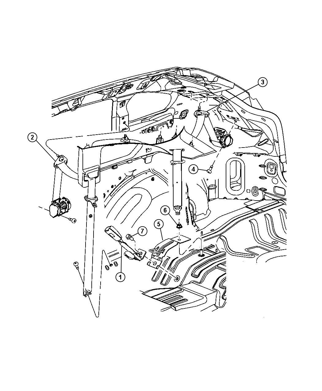 Diagram Seat Belt Rear. for your Dodge Caliber  