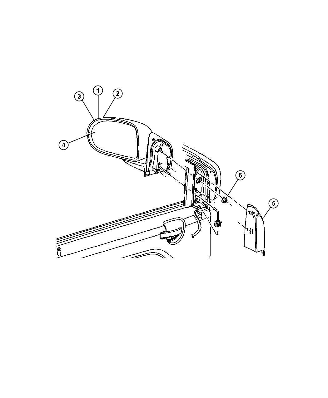 Diagram Mirror, Exterior. for your Jeep