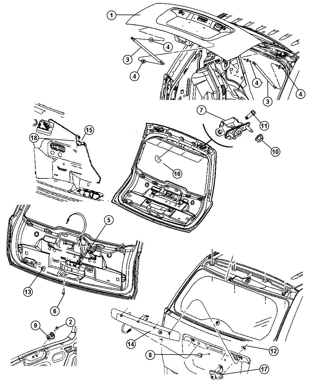 Diagram Liftgate, Compass. for your 2010 Dodge Caliber   