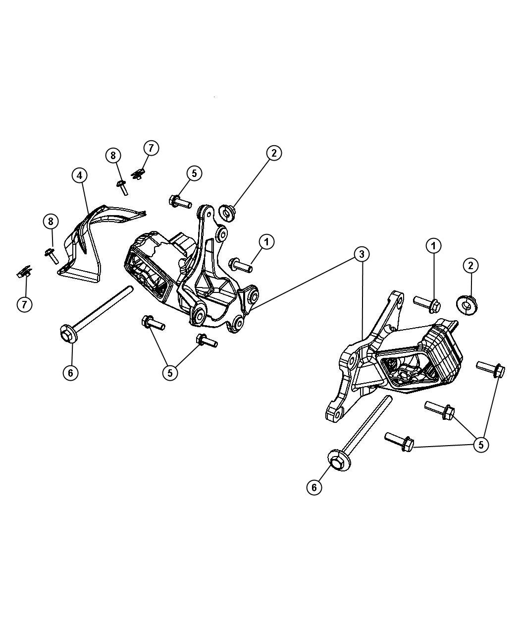 Diagram Engine Mounting 3.8L [3.8L V6 SMPI Engine]. for your 2004 Chrysler 300  M 