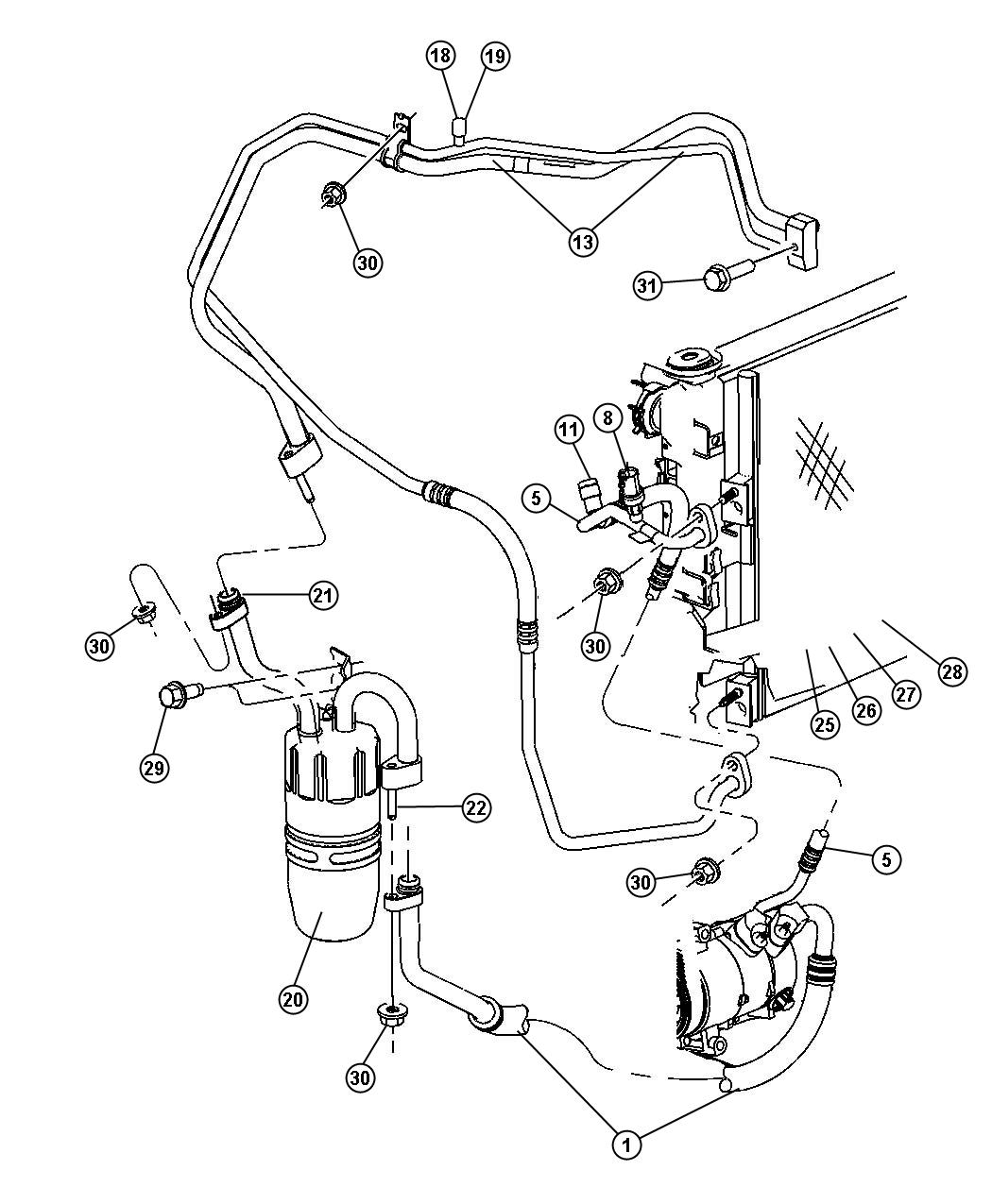 Diagram A/C Plumbing. for your 1999 Chrysler 300  M 