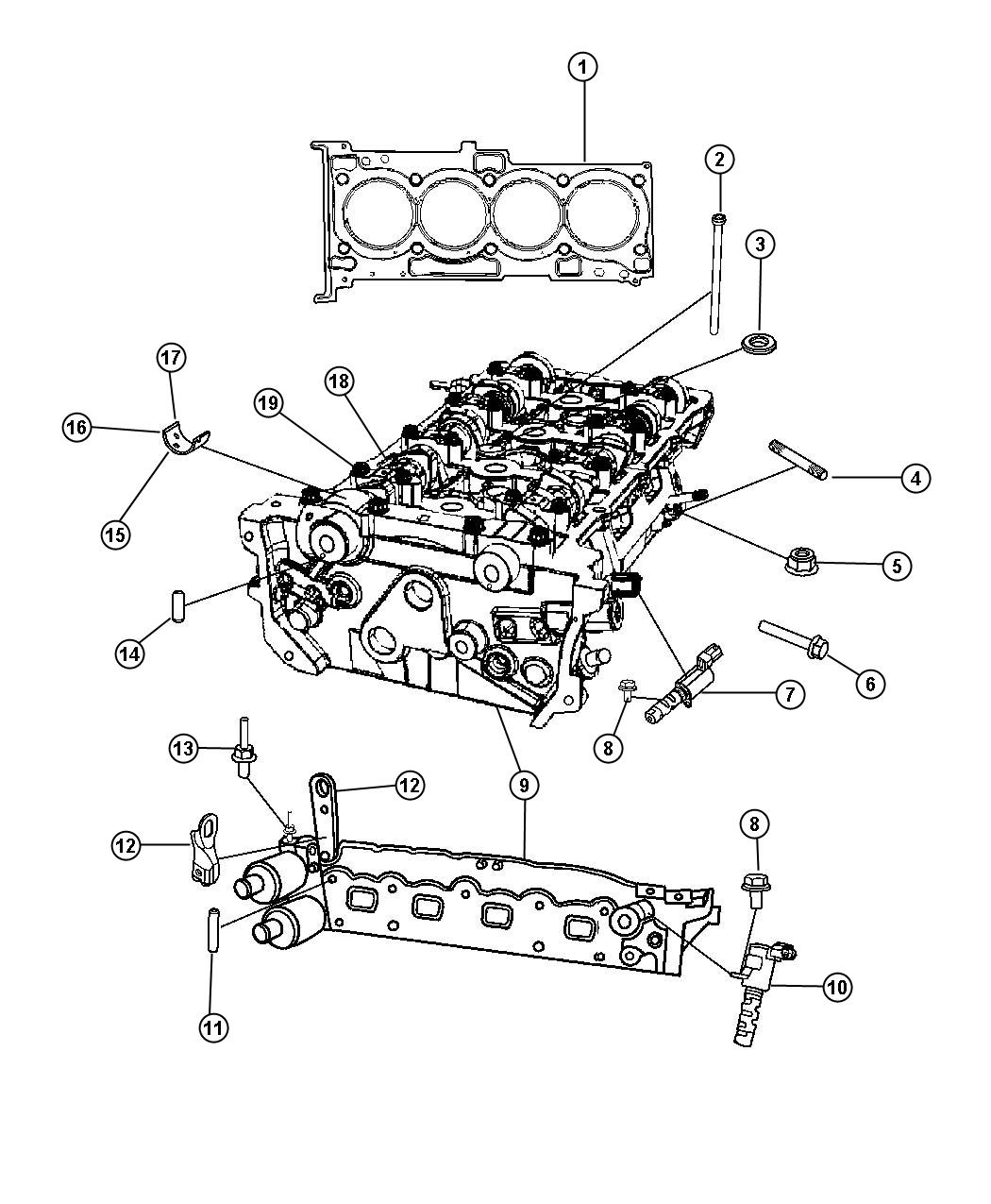 Cylinder Head 1.8L [1.8L I4 DOHC 16V DUAL VVT ENGINE]. Diagram