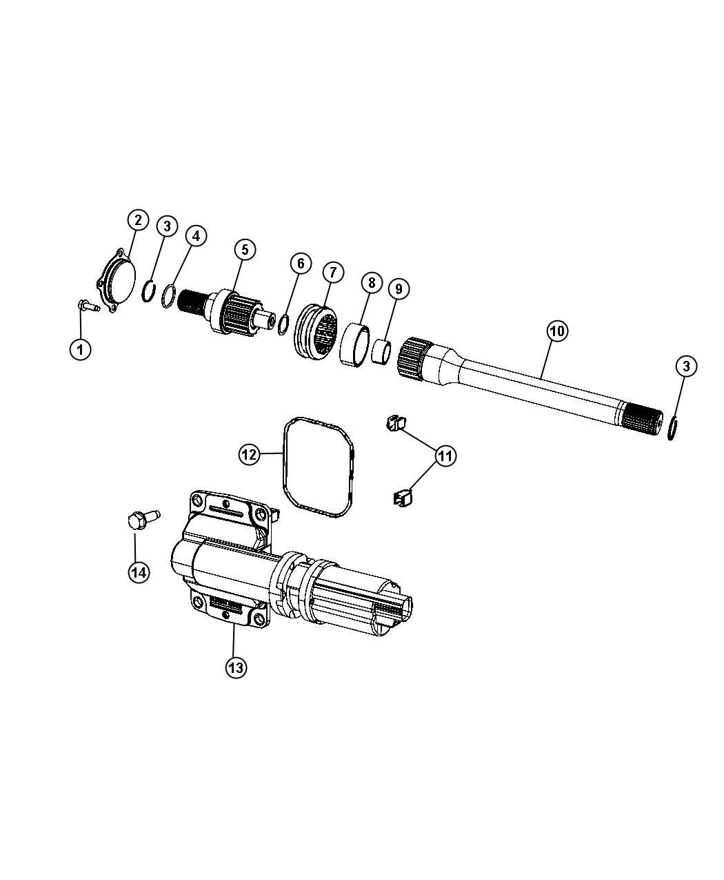 Diagram Disconnect, Front Axle. for your 2014 Ram 1500   