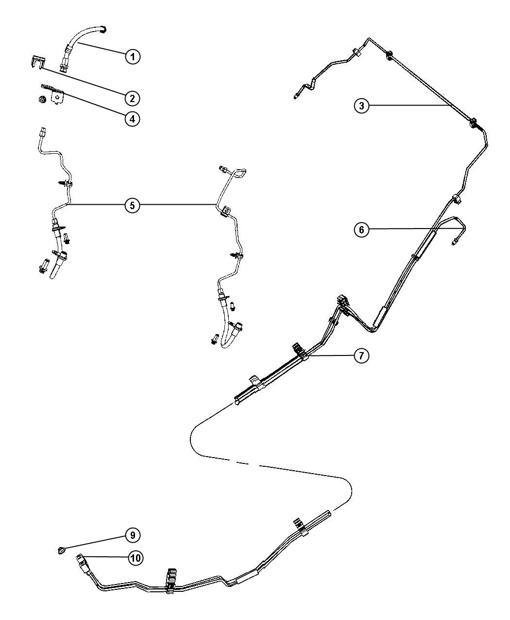 Brake Tubes,Rear. Diagram