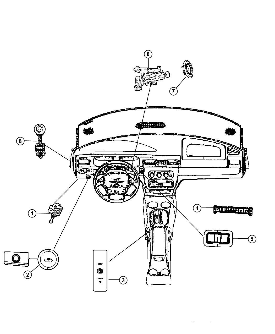 Diagram Switches Instrument Panel. for your 2000 Dodge Avenger   