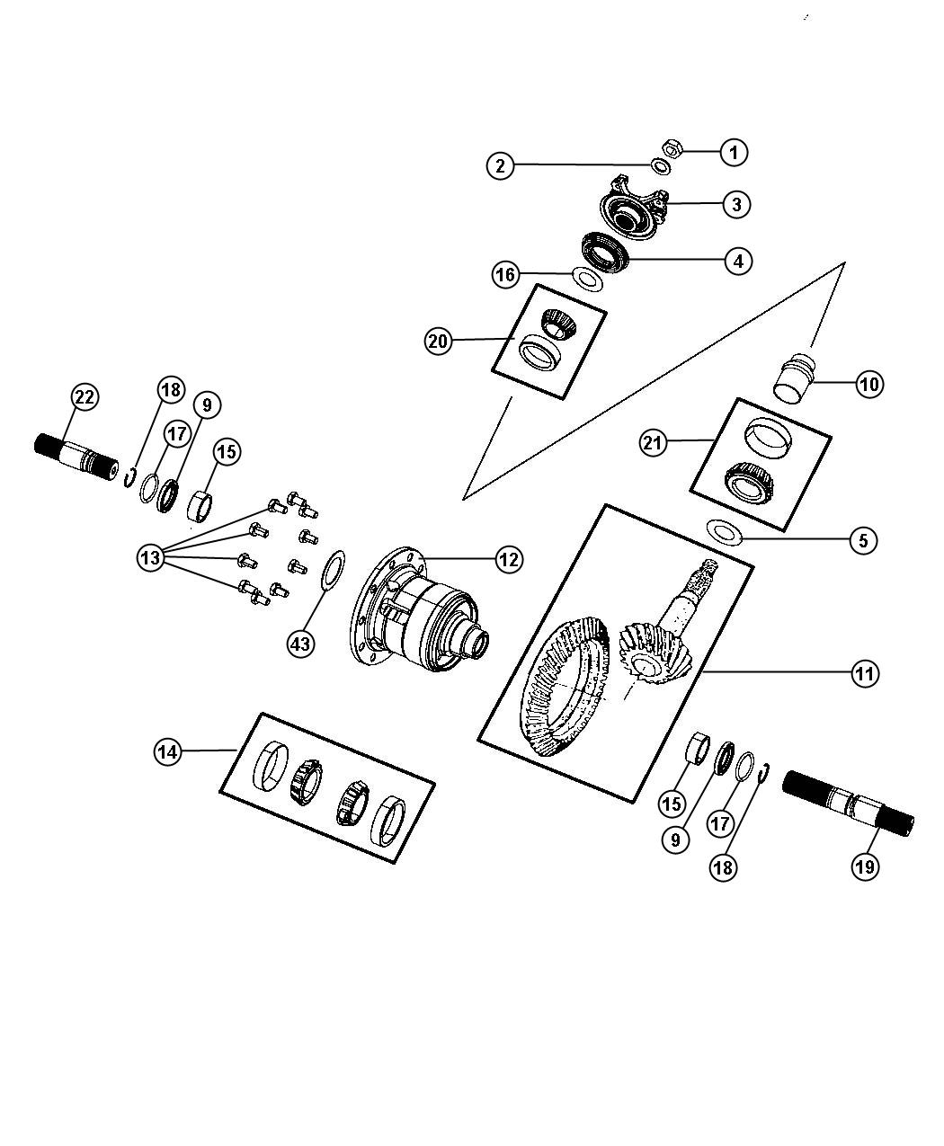 Diagram Differential Assembly. for your 2009 Dodge Viper 8.4L V10 SRT10 CONVERTIBLE 