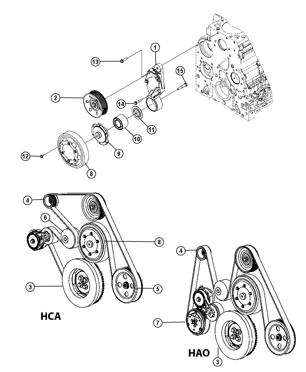 Diagram Pulley and Related Parts. for your 2009 Dodge Ram 4500   