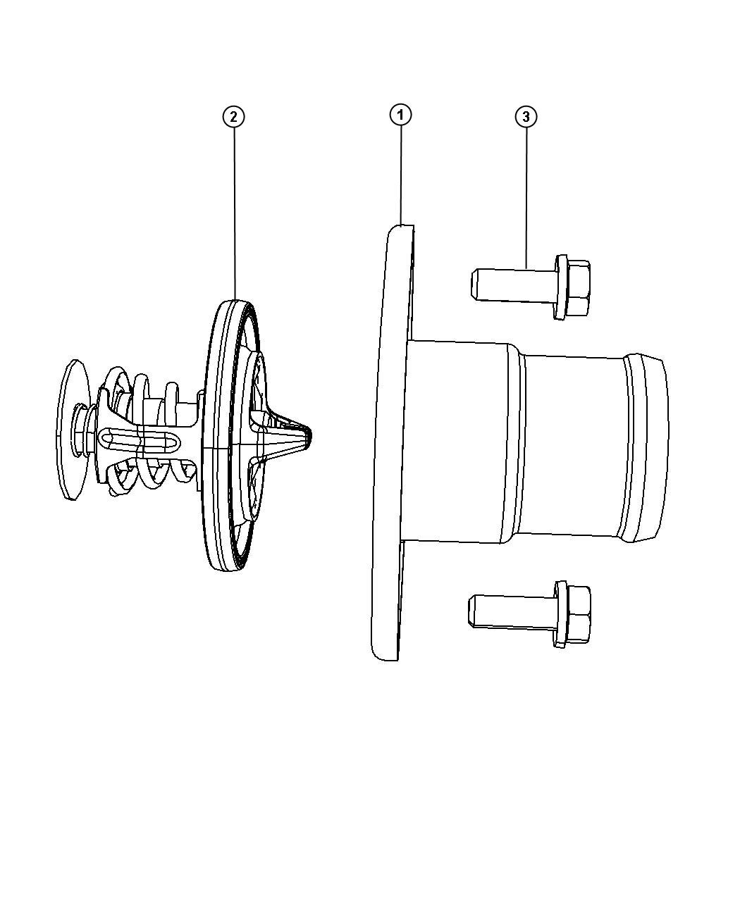 Diagram Thermostat and Related Parts. for your Dodge Ram 2500  