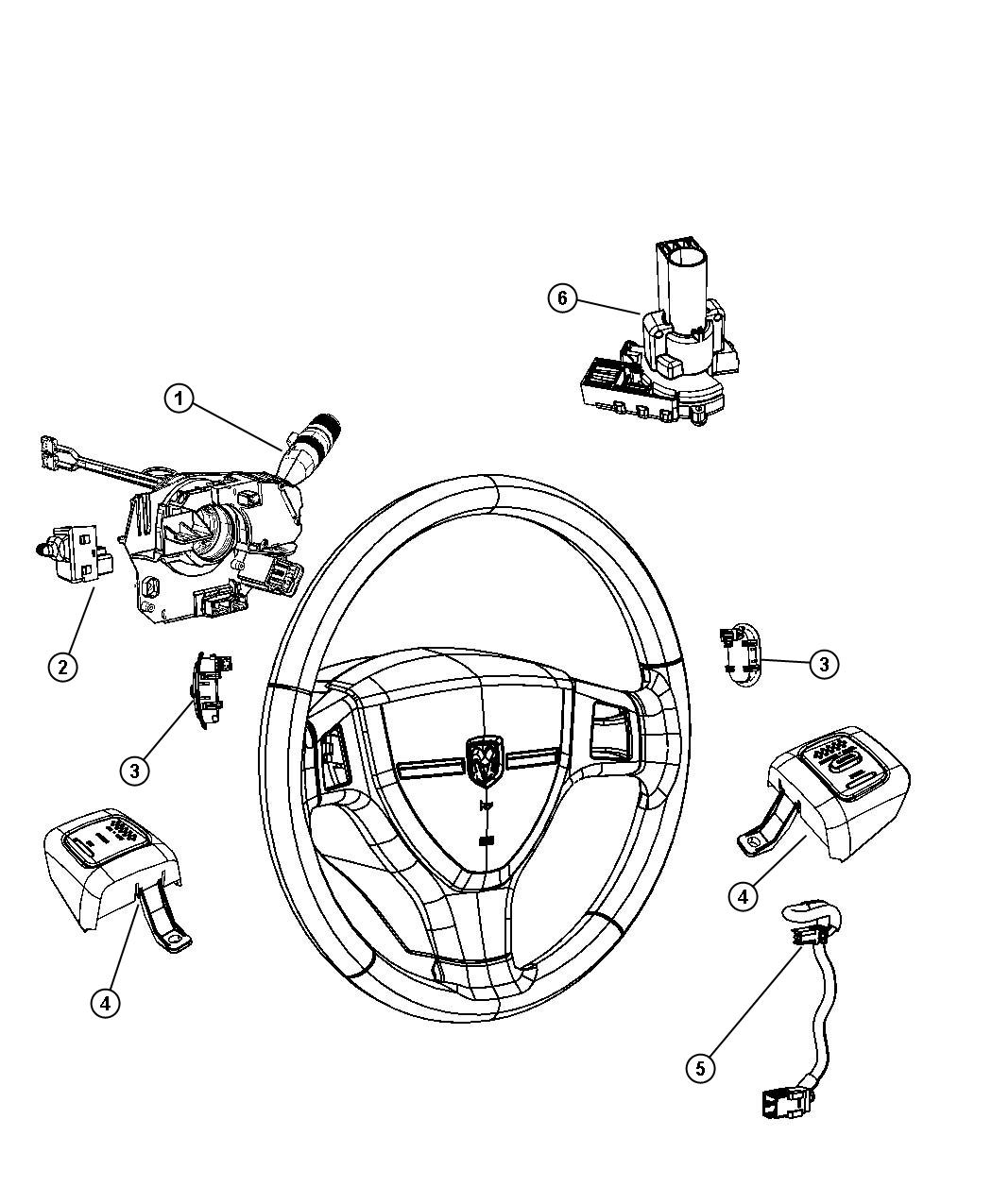 Switches Steering Column and Wheel. Diagram