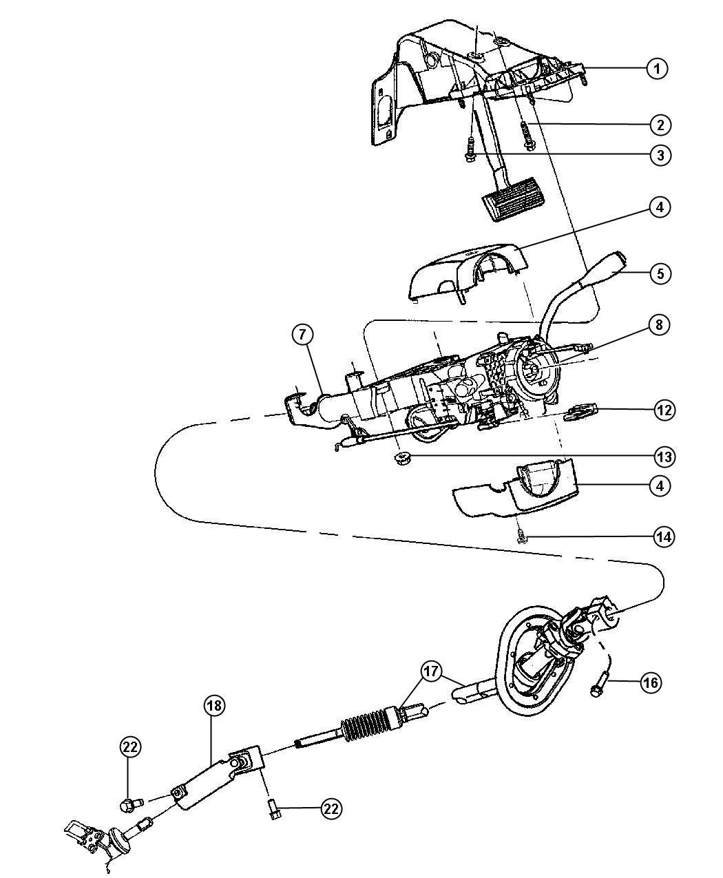 Diagram Steering Column Assembly. for your 2010 Ram 1500   